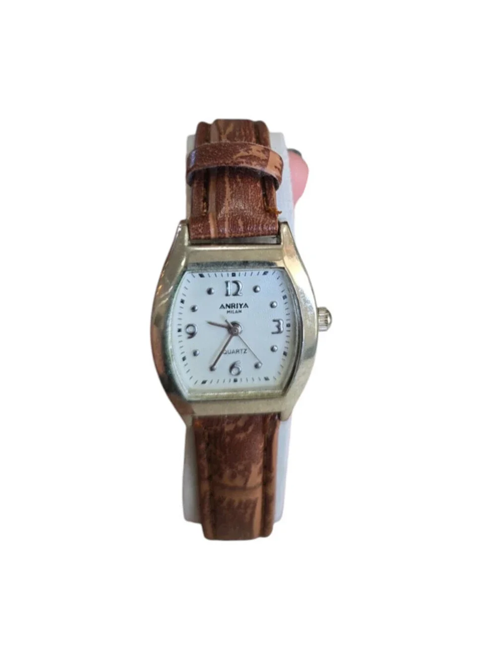 Anriya Milan Mens Womens Matching Watch Set Brown Leather Bands Vintage